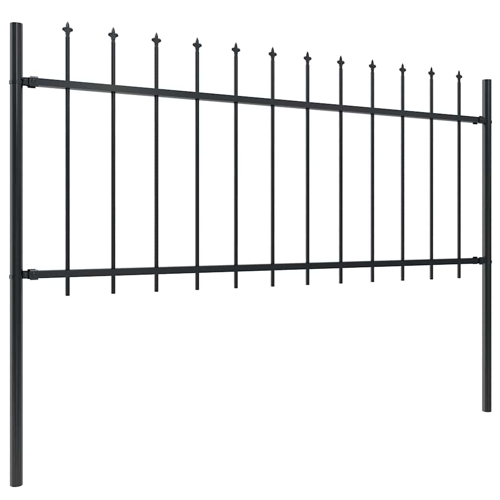 Vidaxl Gartenzaun mit Spears Top 6,8x0,8 m Stahl schwarz