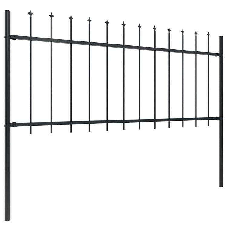 Vidaxl Gartenzaun mit Spears Top 6,8x0,8 m Stahl schwarz