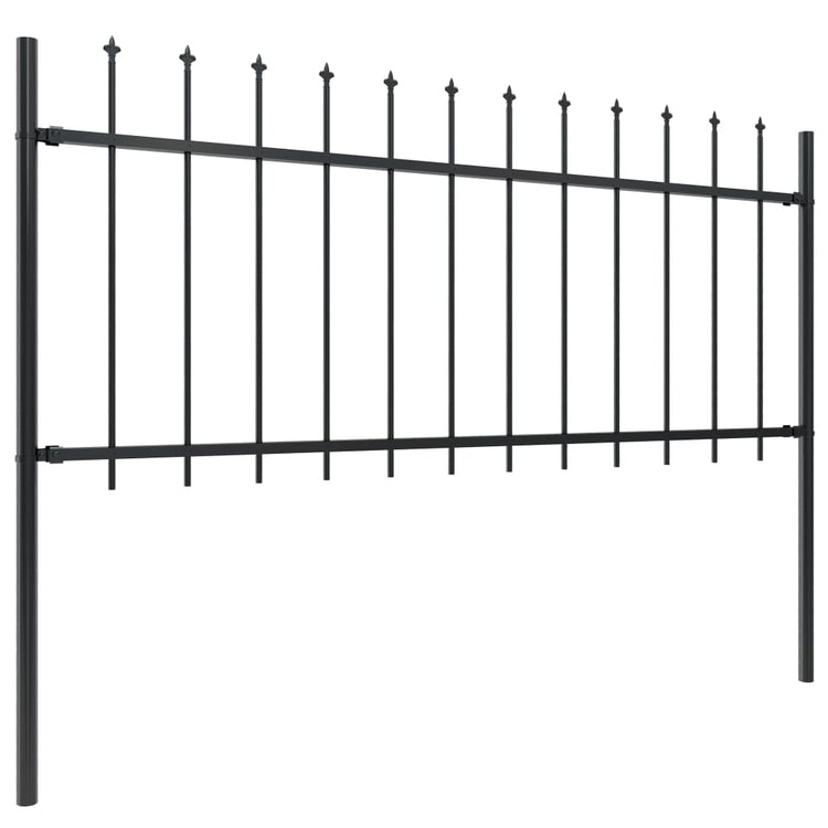 Vidaxl Gartenzaun mit Spears Top 8,5 x 0,8 m Stahl schwarz