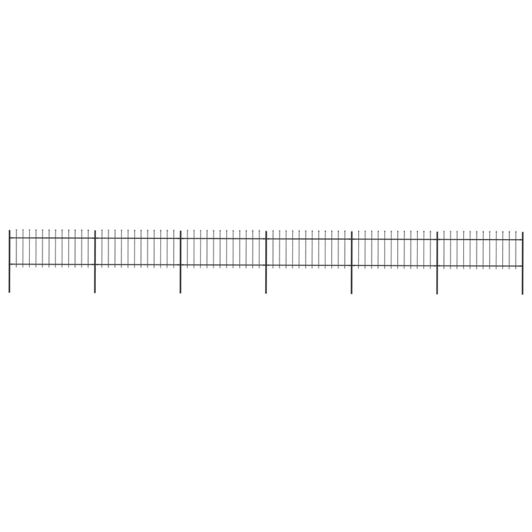 Vidaxl Gartenzaun mit Spears Top 10.2x0,8 m Stahl schwarz