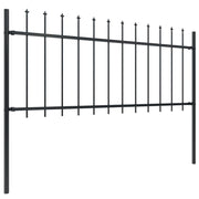 Vidaxl Gartenzaun mit Spears Top 10.2x0,8 m Stahl schwarz - afbeelding 2