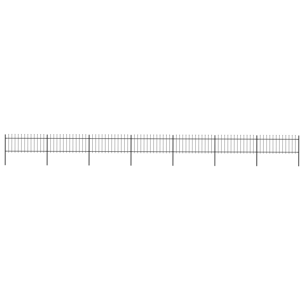 Vidaxl Gartenzaun mit Spears Top 11,9x0,8 m Stahl schwarz