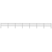 Vidaxl Gartenzaun mit Spears Top 11,9x0,8 m Stahl schwarz - afbeelding 1