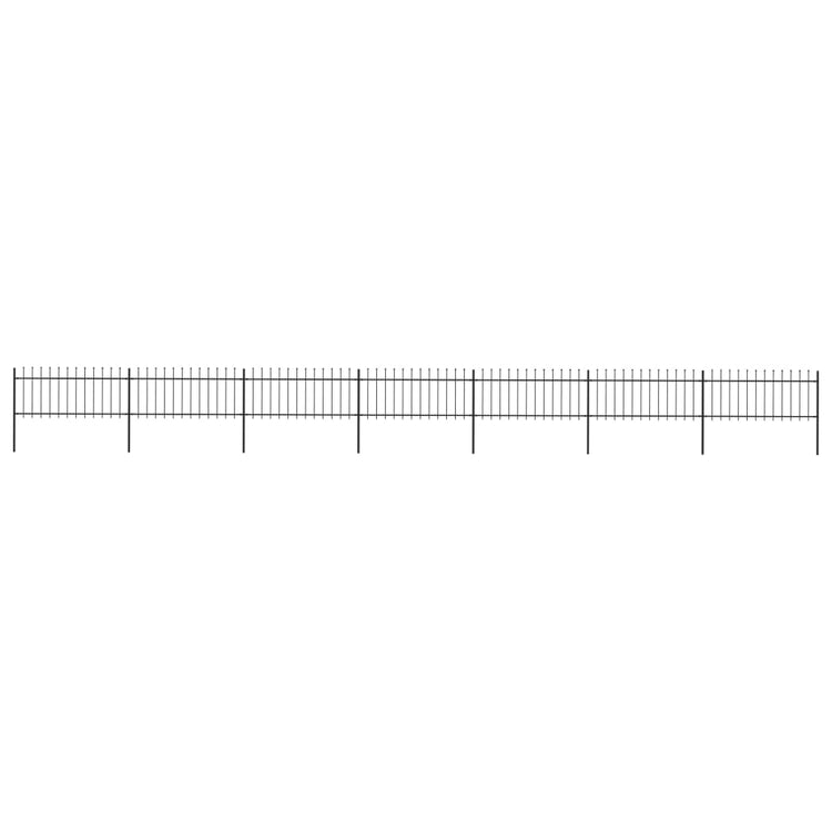 Vidaxl Gartenzaun mit Spears Top 11,9x0,8 m Stahl schwarz