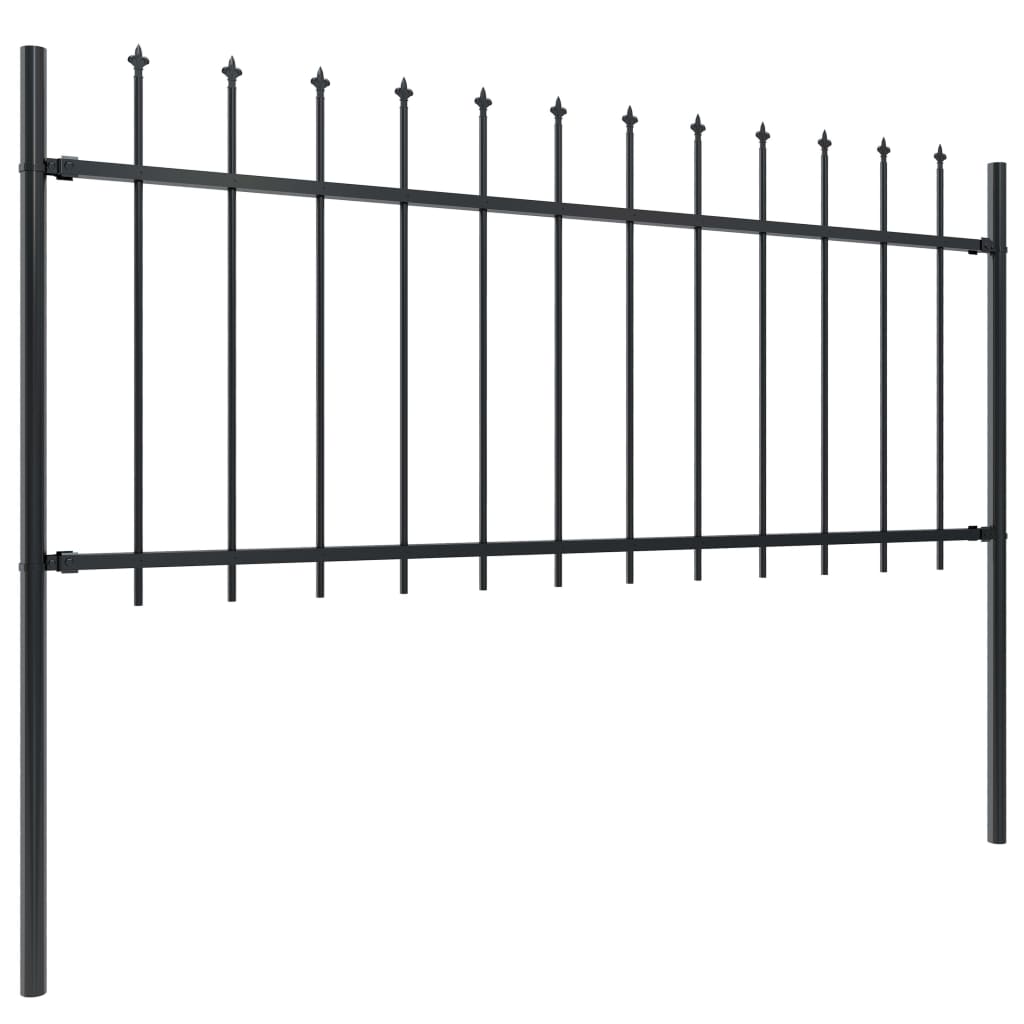 Vidaxl Gartenzaun mit Spears Top 11,9x0,8 m Stahl schwarz