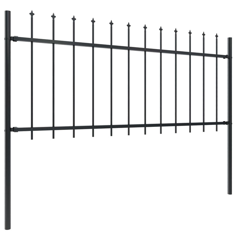 Vidaxl Gartenzaun mit Spears Top 11,9x0,8 m Stahl schwarz