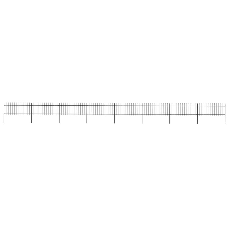 Vidaxl Gartenzaun mit Speerentop 13,6x0,8 m Stahl schwarz