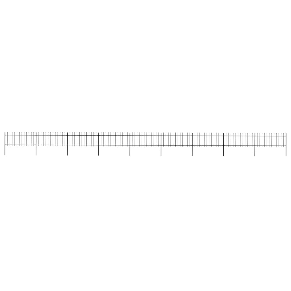 Vidaxl Gartenzaun mit Spears Top 15,3x0,8 m Stahl schwarz