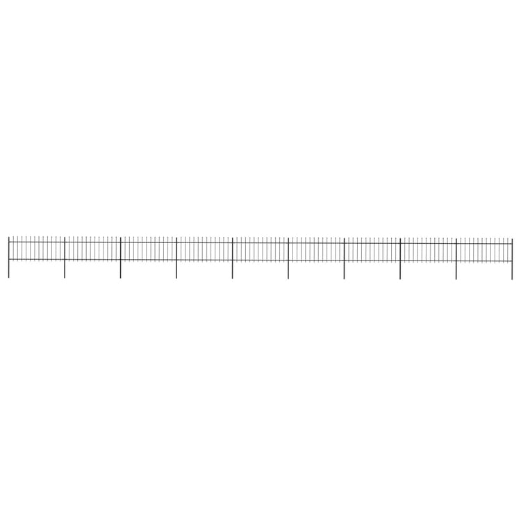 Vidaxl Gartenzaun mit Spears Top 15,3x0,8 m Stahl schwarz