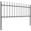 Vidaxl Gartenzaun mit Spears Top 15,3x0,8 m Stahl schwarz