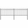 Vidaxl Gartenzaun mit Spears Top 3,4x1 m Stahl schwarz