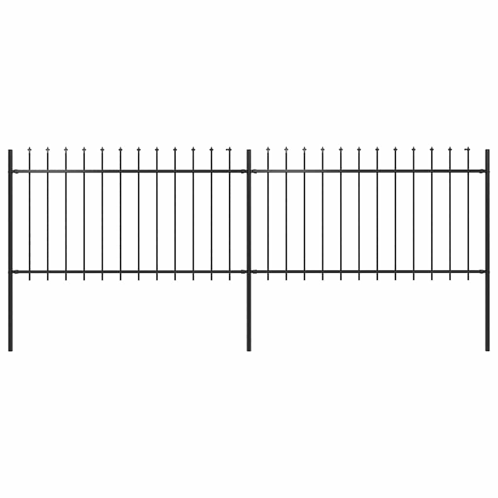 Vidaxl Gartenzaun mit Spears Top 3,4x1 m Stahl schwarz