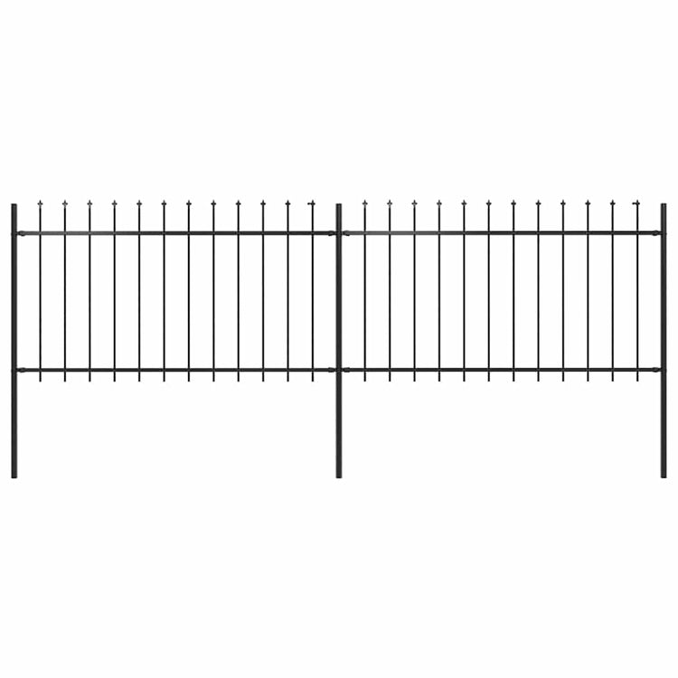 Vidaxl Gartenzaun mit Spears Top 3,4x1 m Stahl schwarz