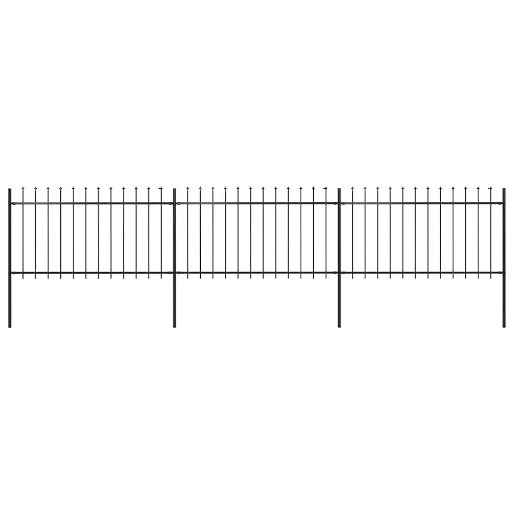 Vidaxl Gartenzaun mit Spears Top 5.1x1 m Stahl schwarz