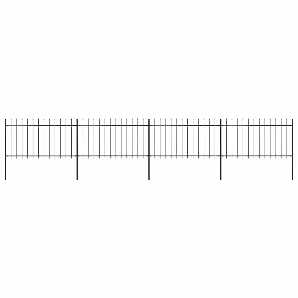 Vidaxl Gartenzaun mit Spears Top 6,8x1 m Stahl schwarz