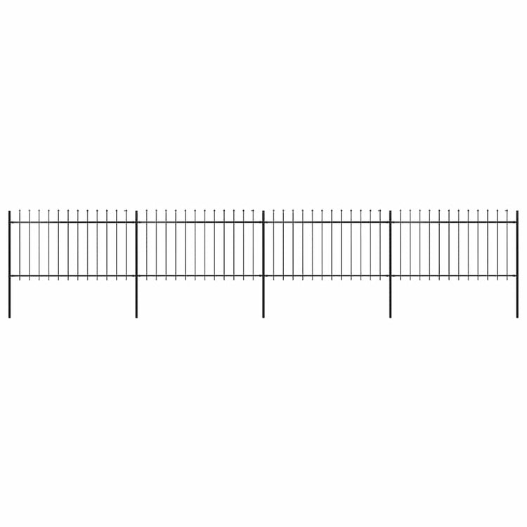 Vidaxl Gartenzaun mit Spears Top 6,8x1 m Stahl schwarz