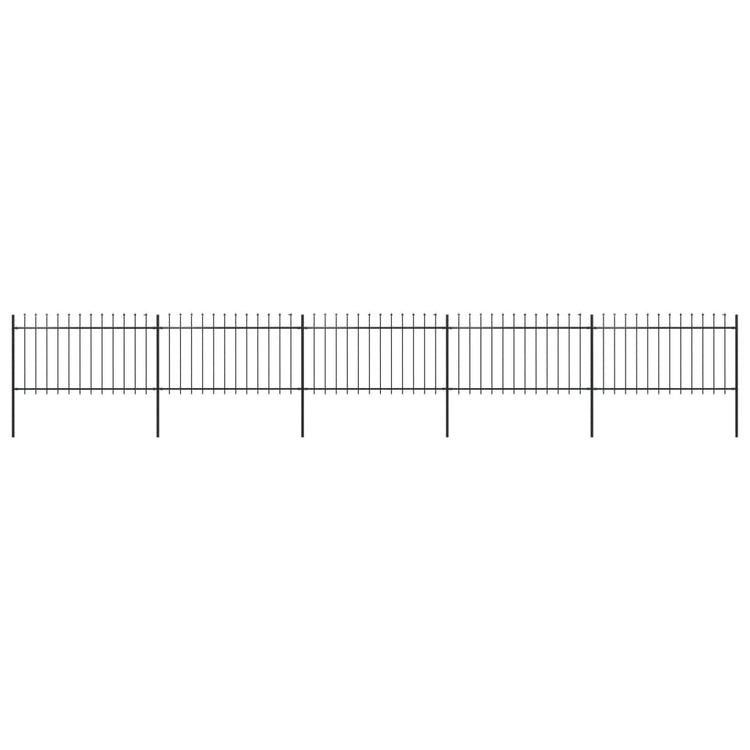 Vidaxl Gartenzaun mit Spears Top 8,5x1 M Stahl schwarz