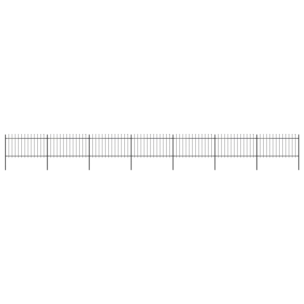 Vidaxl Gartenzaun mit Spears Top 11,9x1 m Stahl schwarz