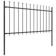 Vidaxl Gartenzaun mit Spears Top 11,9x1 m Stahl schwarz - afbeelding 2