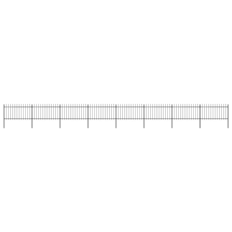 Vidaxl Gartenzaun mit Speerentop 13,6x1 m Stahl schwarz