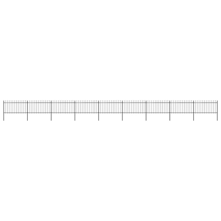 Vidaxl Gartenzaun mit Spears Top 15,3x1 m Stahl schwarz