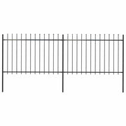 Vidaxl Gartenzaun mit Spears Top 3,4x1,2 m Stahl schwarz - afbeelding 1