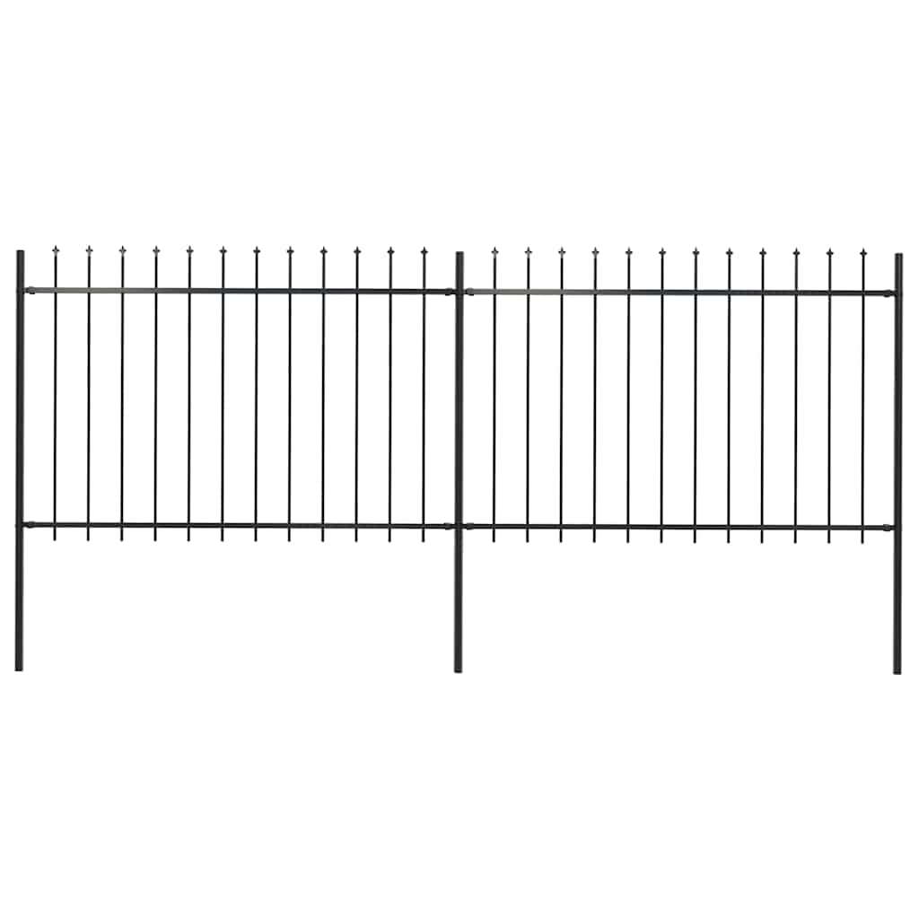 Vidaxl Gartenzaun mit Spears Top 3,4x1,2 m Stahl schwarz