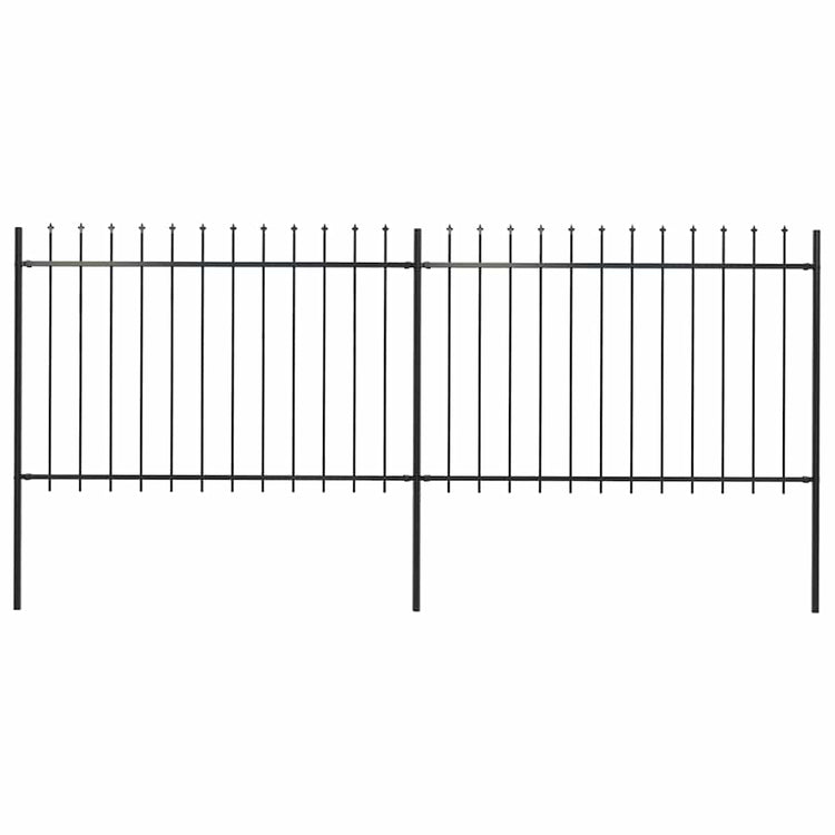 Vidaxl Gartenzaun mit Spears Top 3,4x1,2 m Stahl schwarz