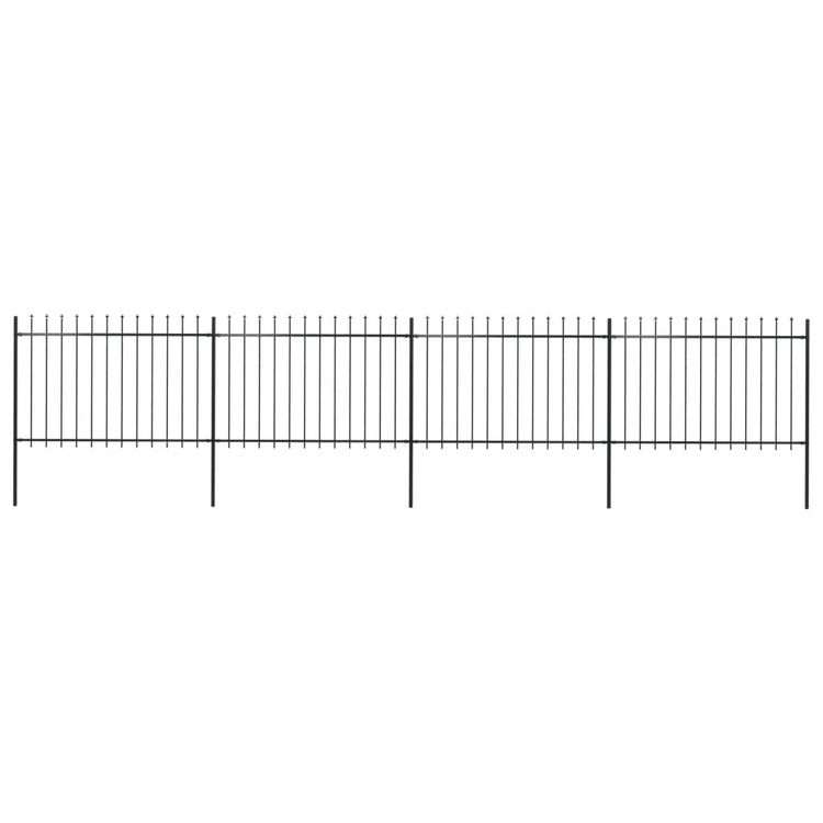 Vidaxl Gartenzaun mit Spears Top 6,8x1,2 m Stahl schwarz