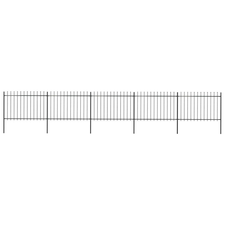 Vidaxl Gartenzaun mit Spears Top 8,5 x 1,2 m Stahl schwarz