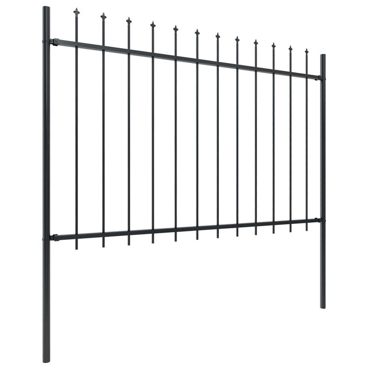 Vidaxl Gartenzaun mit Spears Top 8,5 x 1,2 m Stahl schwarz