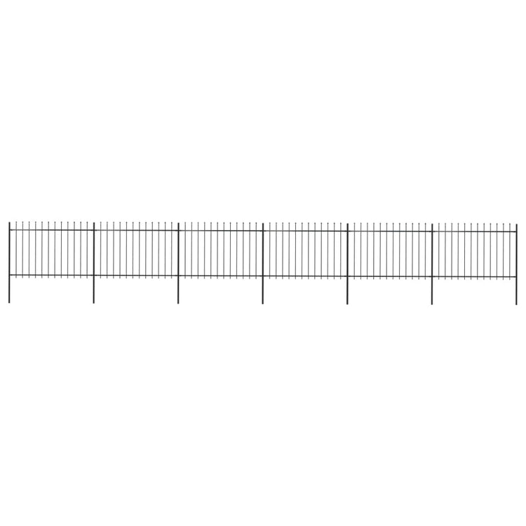 Vidaxl Gartenzaun mit Spears Top 10.2x1,2 m Stahl schwarz
