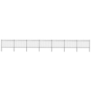 Vidaxl Gartenzaun mit Spears Top 11,9x1,2 m Stahl schwarz - afbeelding 1