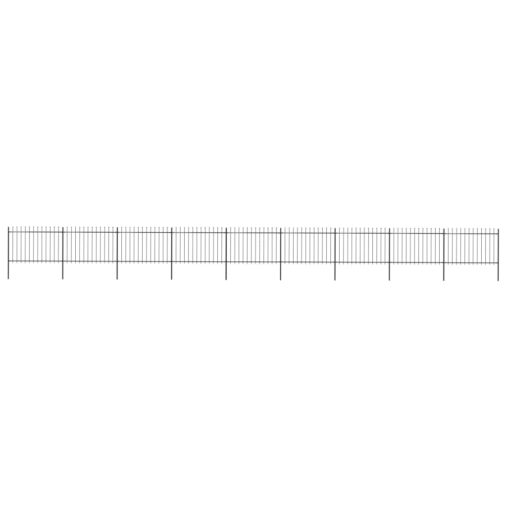 Vidaxl Gartenzaun mit Spears Top 15,3x1,2 M Stahl Schwarz