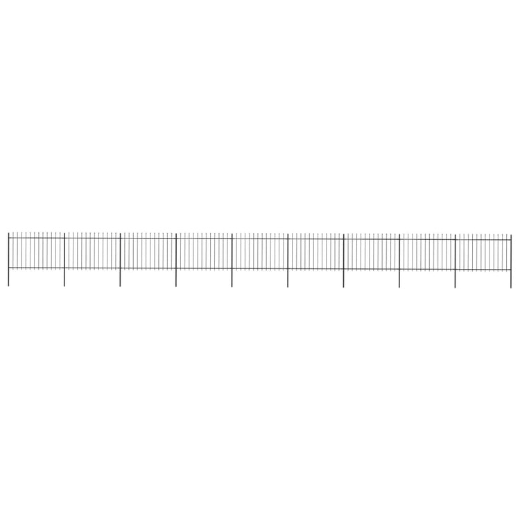 Vidaxl Gartenzaun mit Spears Top 15,3x1,2 M Stahl Schwarz