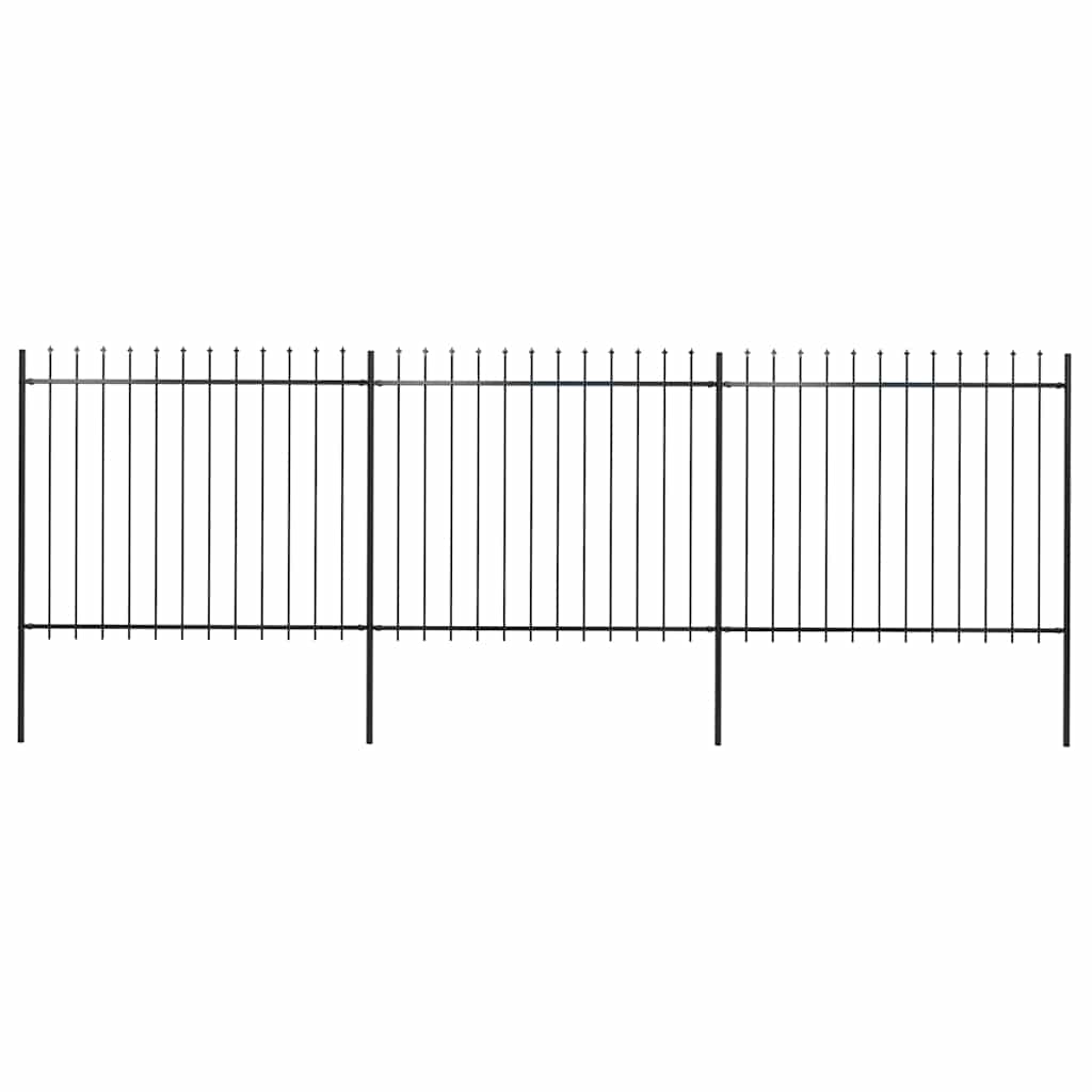 Vidaxl Gartenzaun mit Spears Top 5.1 x 1,5 m Stahlschwarz