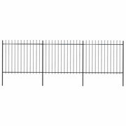 Vidaxl Gartenzaun mit Spears Top 5.1 x 1,5 m Stahlschwarz - afbeelding 1