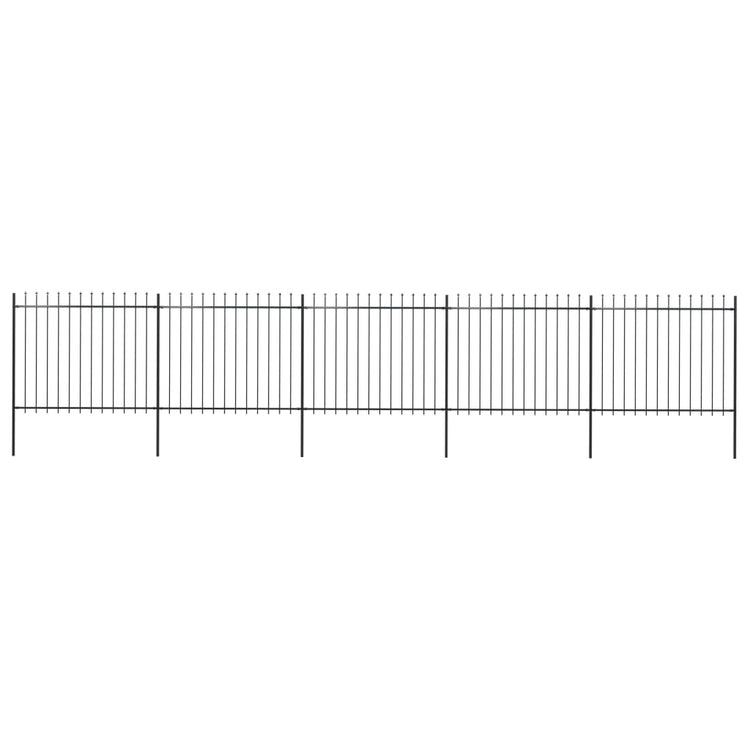 Vidaxl Gartenzaun mit Spears Top 8,5 x 1,5 m Stahl schwarz