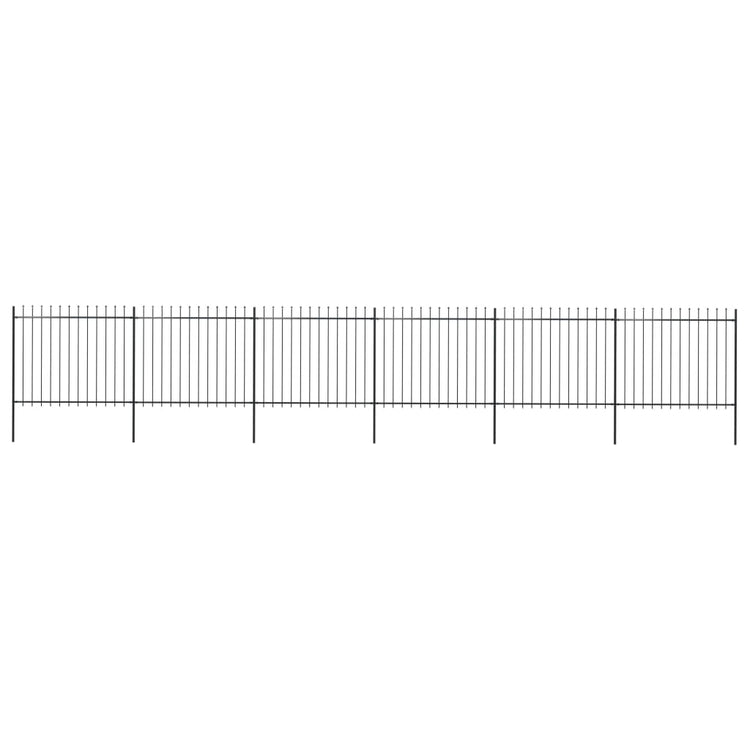Vidaxl Gartenzaun mit Spears Top 10.2x1,5 m Stahl schwarz