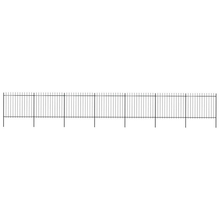 Vidaxl Gartenzaun mit Spears Top 11,9x1,5 m Stahl schwarz