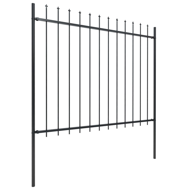 Vidaxl Gartenzaun mit Spears Top 11,9x1,5 m Stahl schwarz