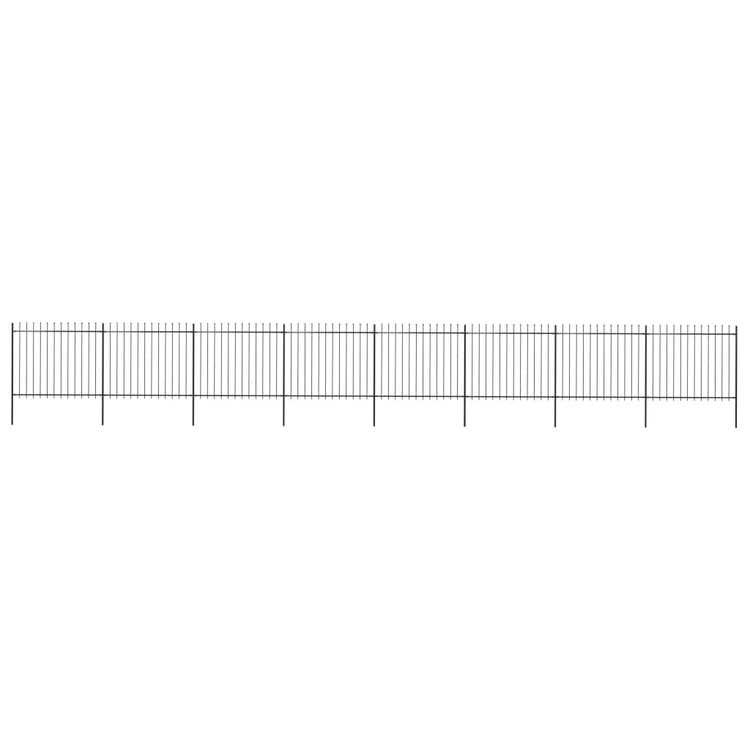 Vidaxl Gartenzaun mit Speeren Top 13,6x1,5 m Stahl schwarz