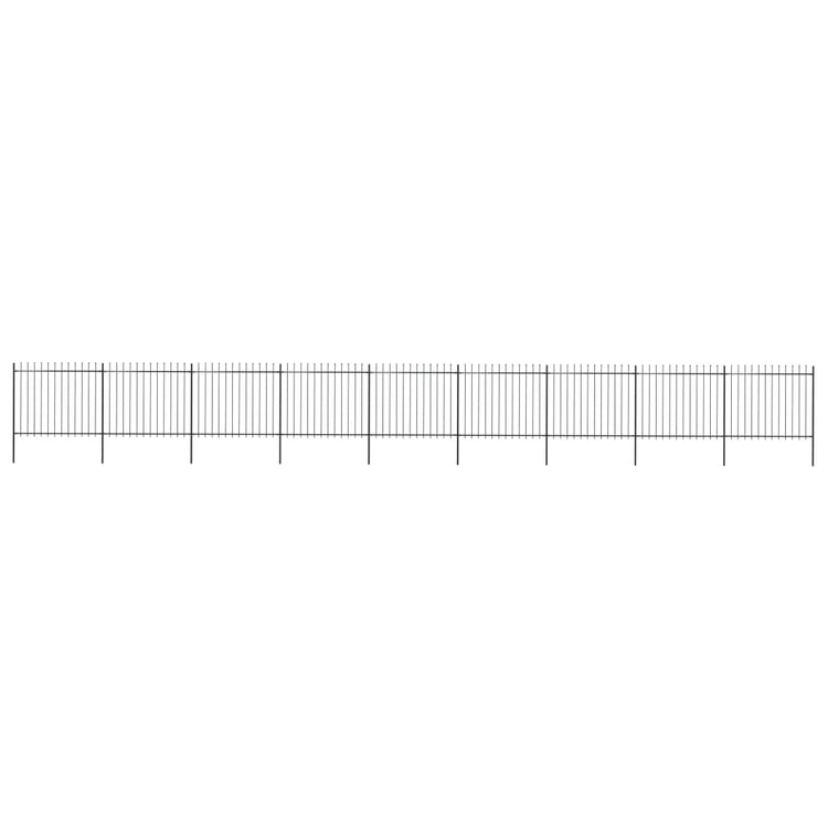 Vidaxl Gartenzaun mit Spears Top 15,3x1,5 m Stahl schwarz