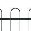 Vidaxl Gartenzaun mit runden Top 11.9x0,6 m Stahlschwarz