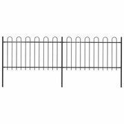 Vidaxl Gartenzaun mit runden oberen 3,4 x 1 Stahlschwarz - afbeelding 1