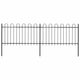 Vidaxl Gartenzaun mit runden oberen 3,4 x 1 Stahlschwarz