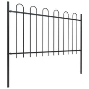 Vidaxl Gartenzaun mit runden oberen 3,4 x 1 Stahlschwarz - afbeelding 2