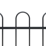 Vidaxl Gartenzaun mit runden oberen 3,4 x 1 Stahlschwarz - afbeelding 3