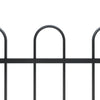 Vidaxl Gartenzaun mit runden Top 8,5x1 m Stahlschwarz