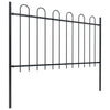Vidaxl Gartenzaun mit runden Top 10,2x1 m Stahlschwarz